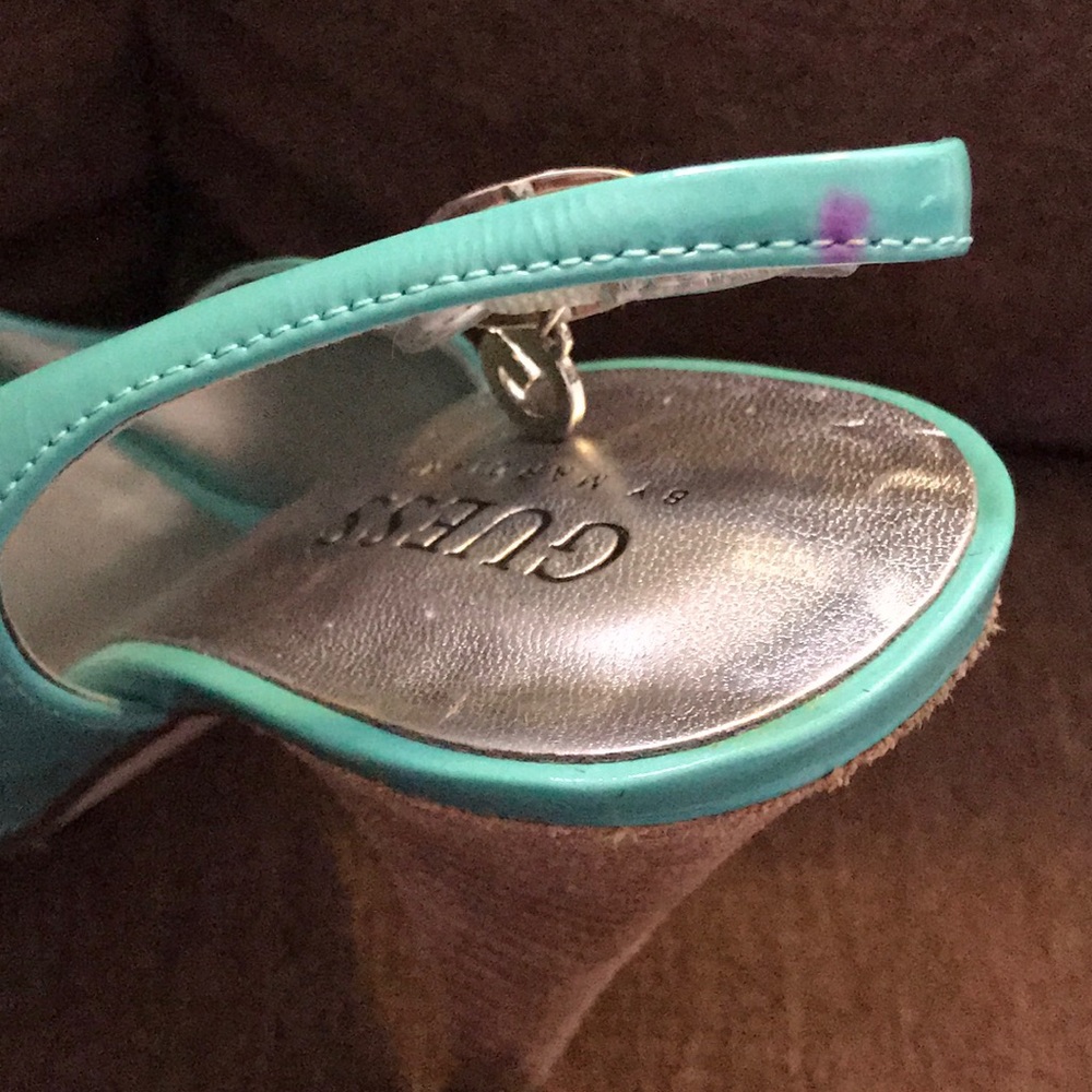 Turquoise Open Toe Heels - Picture 8 of 8